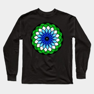 Blue flower spiral Long Sleeve T-Shirt